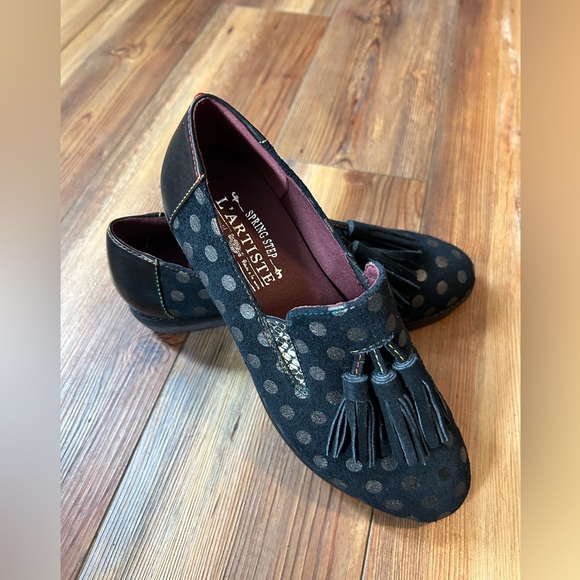 La Artiste slide on shoes with polka dot and leopard details. Polka dot. NWOT - Picture 3 of 6